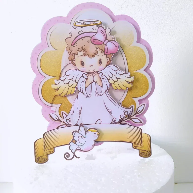 Decoração batizado anjinha para imprimir e cortar. Topper, temas, festas e arquivo de corte.