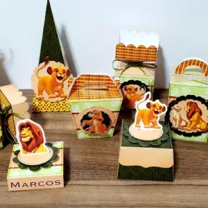 Decoração centro de mesa Rei Leão para imprimir. Topper, temas, festas e arquivo de corte.