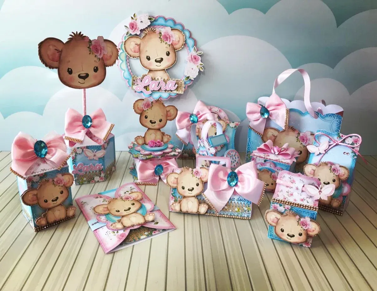 Download de arquivo de corte digital ursinha. Topper, decoração, temas e festas.