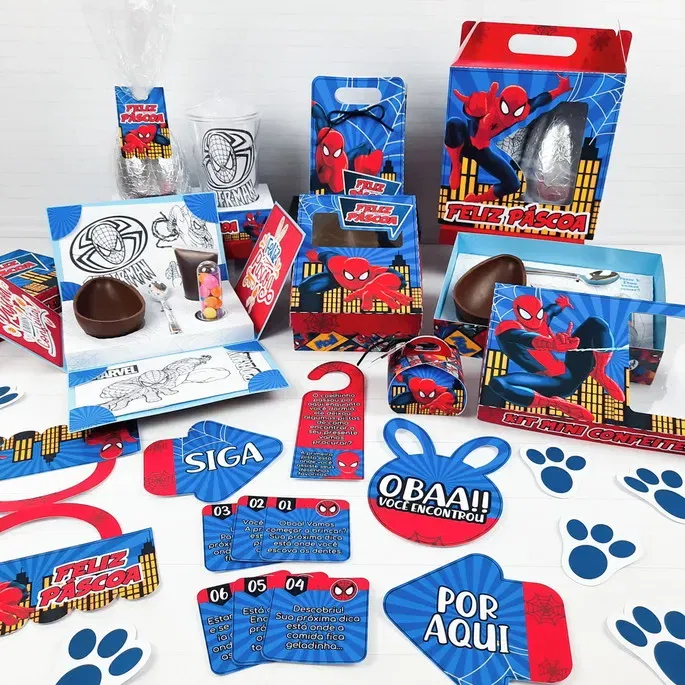 Arquivo de corte Páscoa Homem Aranha. Decoração, topper, temas e festas.