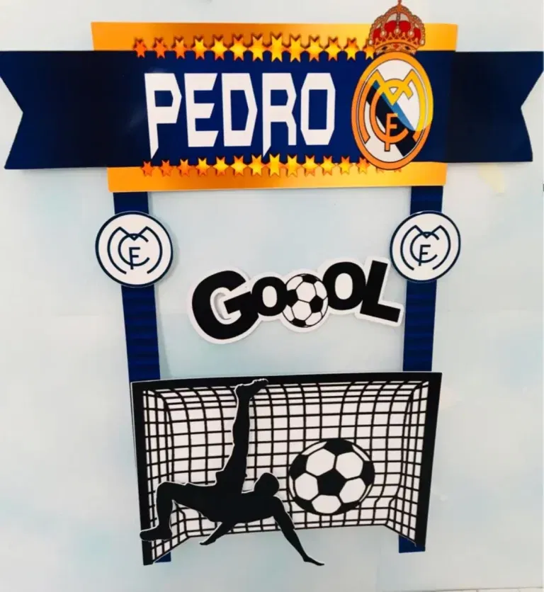 Kit profissional de decoração Real Madrid. Arquivo de corte, topper e festas.