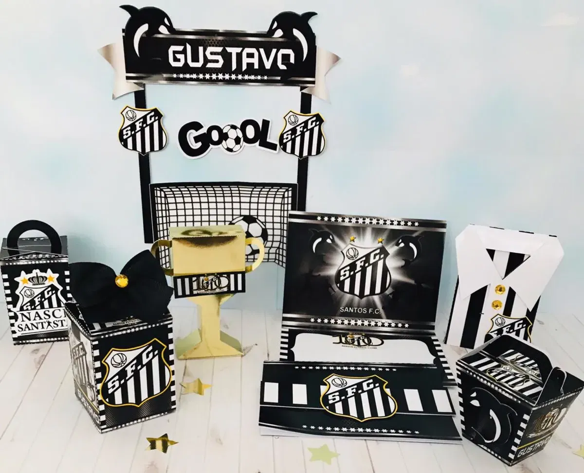 Decoração Santos para imprimir e cortar. Arquivo de corte, topper e festas.