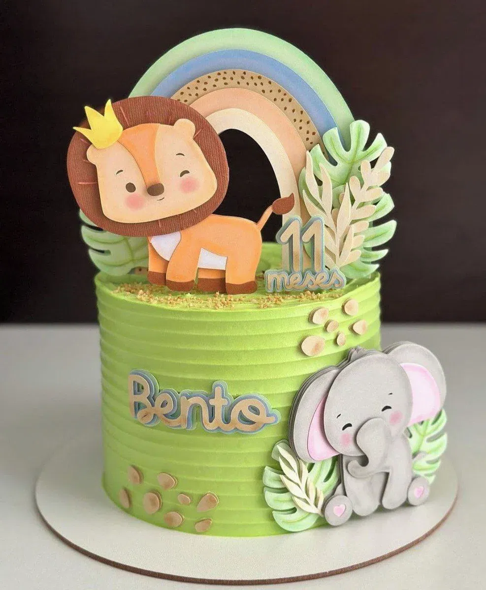 Arquivo de corte topo de bolo leãozinho em Studio. Topper, decoração, temas e festas.