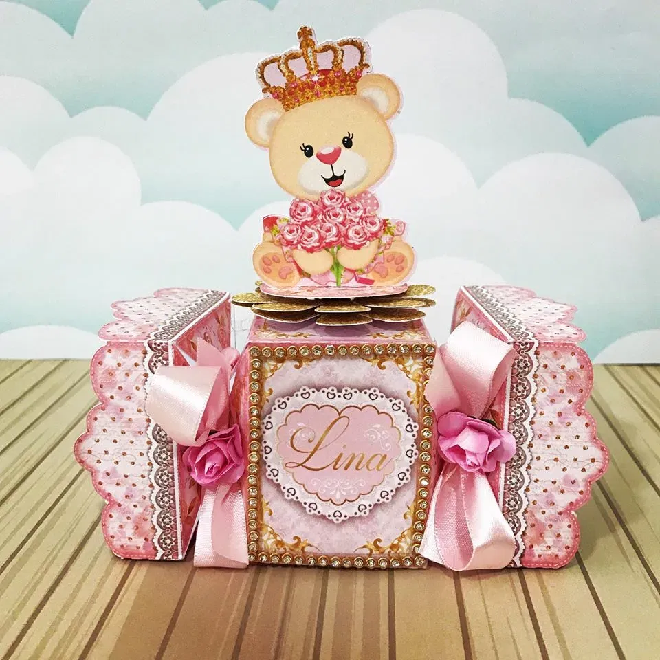 Kit profissional de decoração ursinha princesa. Topper, temas, festas e arquivo de corte.