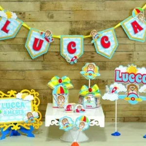 Arquivo de corte ursinho aviador studio e pdf. Topper, decoração, temas e festas.