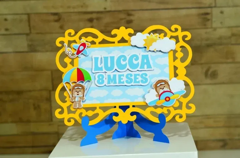 Download de arquivo de corte ursinho aviador. Topper, decoração, temas e festas.