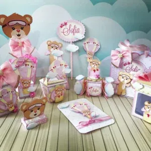 Arquivo de corte ursinho baloeira studio, png e pdf. Topper, decoração, temas e festas.