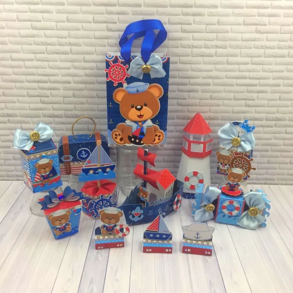 Arquivo de corte ursinho marinheiro studio. Topper, decoração, temas e festas.