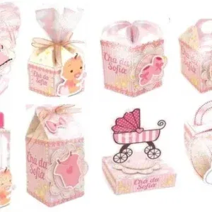 Arquivo de corte cha de bebê para menina studio. Topper, decoração, temas e festas.