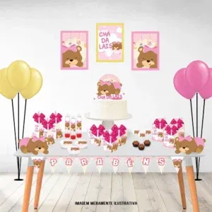 Arquivo digital chá de bebê ursinha studio e pdf. Topper, decoração, temas e festas.