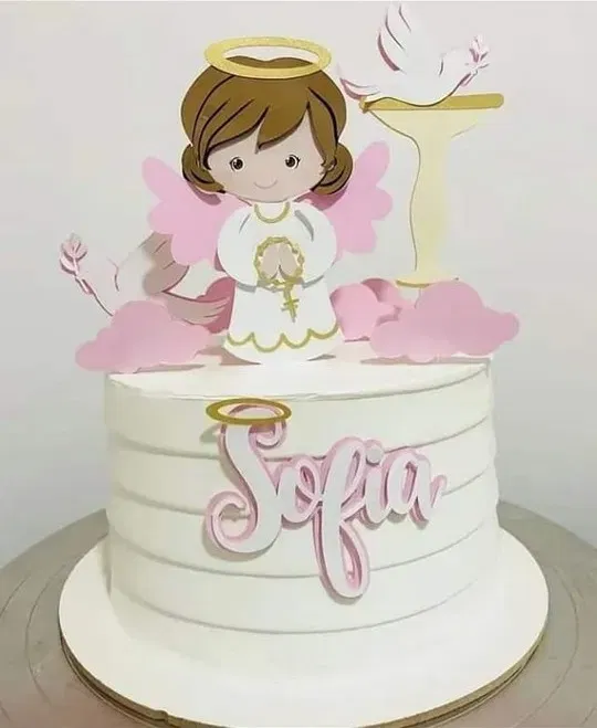 Topo Batizado Menina Studio.