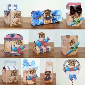 Decoração ursinho aviador em camadas para Silhouette Studio. Topper, temas, festas e arquivo de corte.