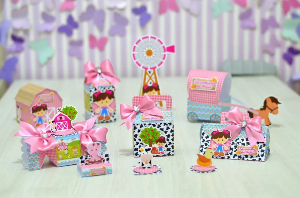 Kit rápido decoração fazenda infantil. Topper, temas, festas.