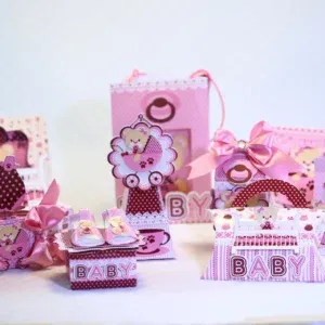 Download arquivo de corte Silhouette chá de bebe rosa. Topper, decoração, temas e festas.