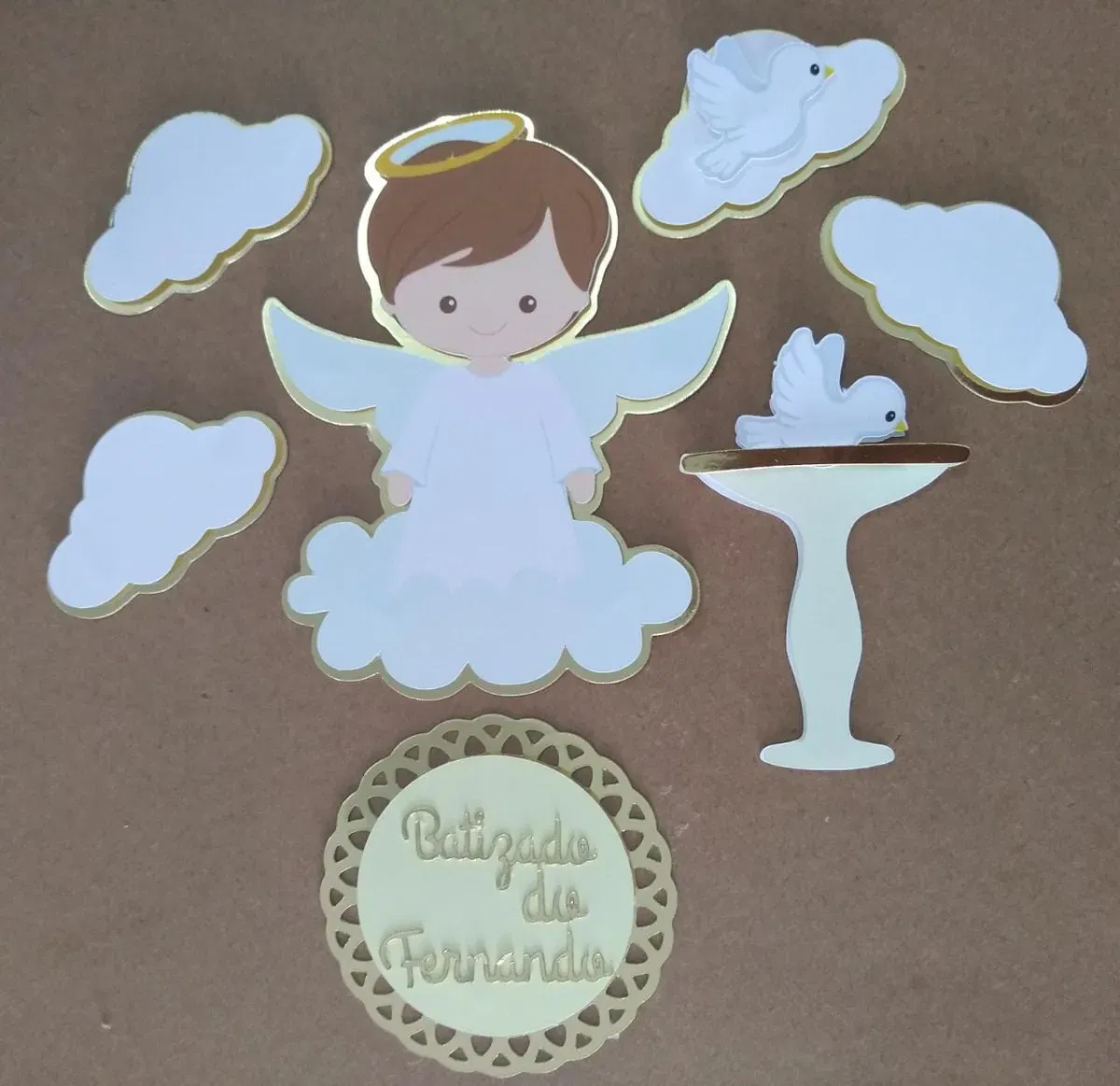 Arquivo silhouette topo bolo batizado menino studio. Topper, decoração, temas e festas.