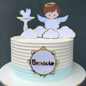 Arquivo de corte topo de bolo anjo batizado em Studio. Topper, decoração, temas e festas.