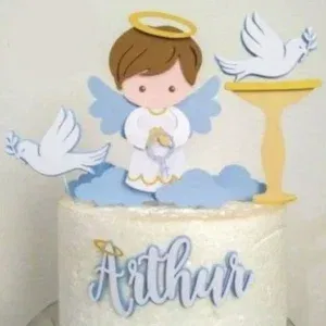 Arquivo de corte topo de bolo batismo para imprimir studio. Topper, decoração, temas e festas.