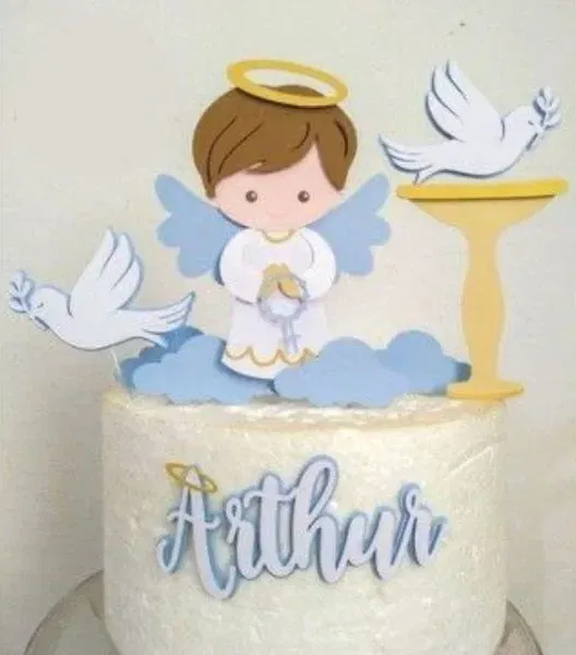 Arquivo de corte topo de bolo batismo para imprimir studio. Topper, decoração, temas e festas.