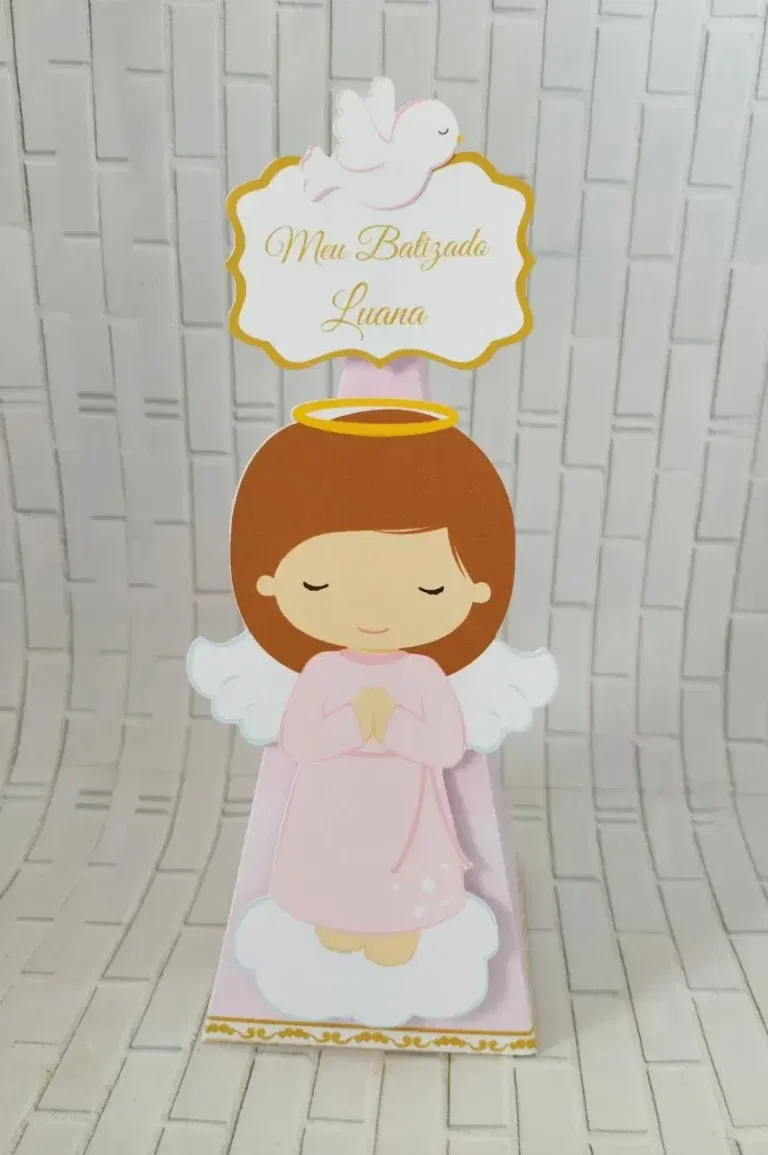 Decoração batizado de menina em Studio, Png e Pdf. Topper, temas, festas e arquivo de corte.