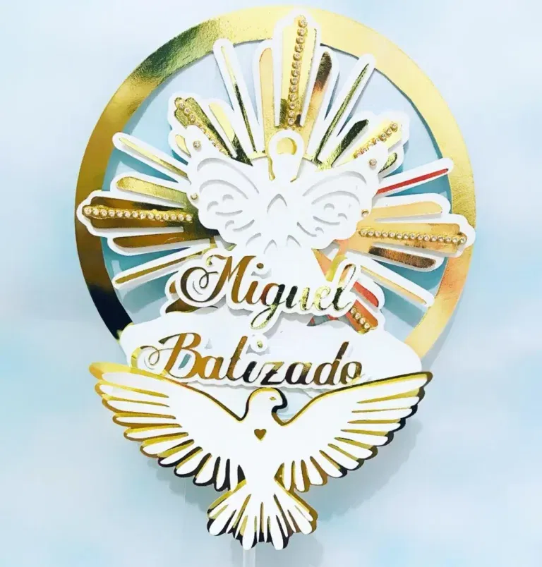 Decoração batizado menino Silhouette Studio. Topper, temas, festas e arquivo de corte.