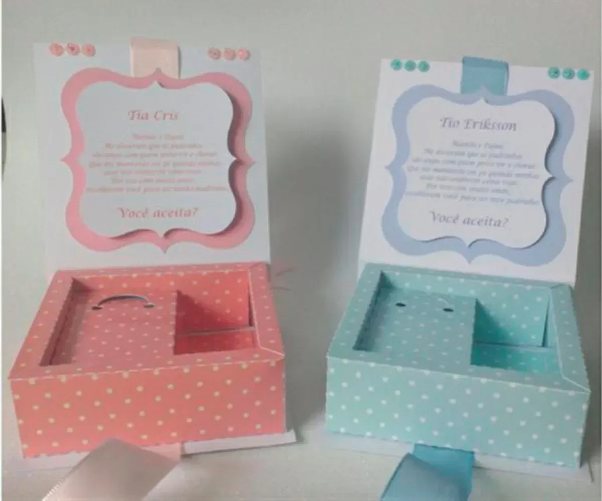 Caixa personalizada batizado Silhouette Studio. Topper, decoração, temas e festas.