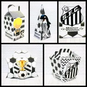 Kit profissional de centro de mesa Santos. Arquivo de corte, topper e festas.