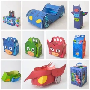 Arquivo de corte centro de mesa Pj Masks em Studio e Pdf. Decoração, topper, temas e festas.