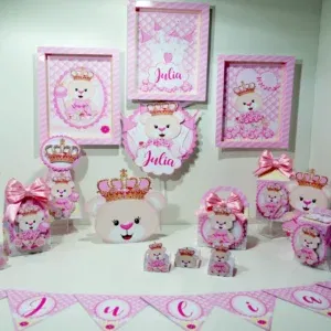 Download de arquivo de corte centro de mesa ursinha princesa. Topper, decoração, temas e festas.