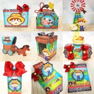 Centro de mesa do tema fazendinha studio e pdf. Topper, temas, festas e topper.