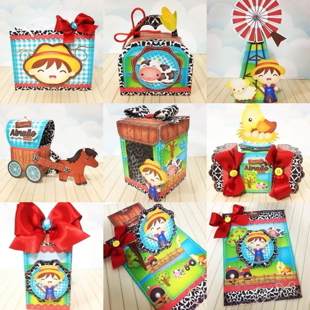 Centro de mesa do tema fazendinha studio e pdf. Topper, temas, festas e topper.