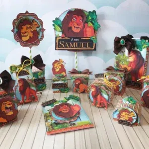 Decoração Rei Leão para imprimir e cortar. Topper, temas, festas e arquivo de corte.