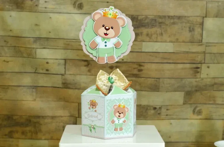 Moldes de decoração aniversário ursinho príncipe para fazer em casa. Topper, temas e festas.