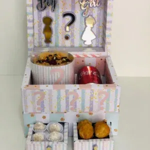 Decoração festa na caixa chá revelação studio e pdf. Topper, temas, festas e topper.