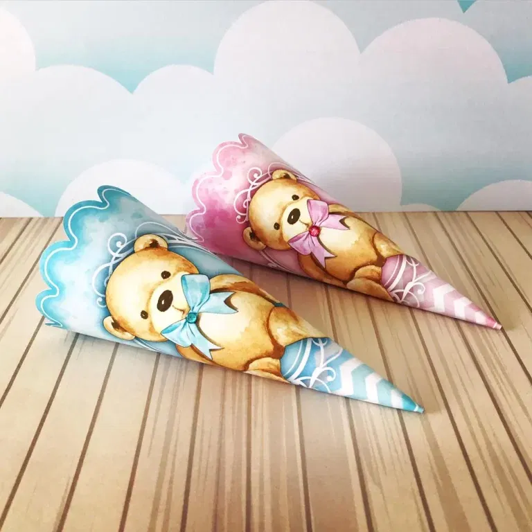 Moldes de decoração chá de revelação para fazer em casa. Topper, temas e festas.