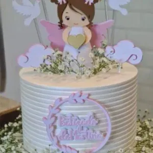 Arquivo de corte topo de bolo batizado anjinha em Studio. Topper, decoração, temas e festas.