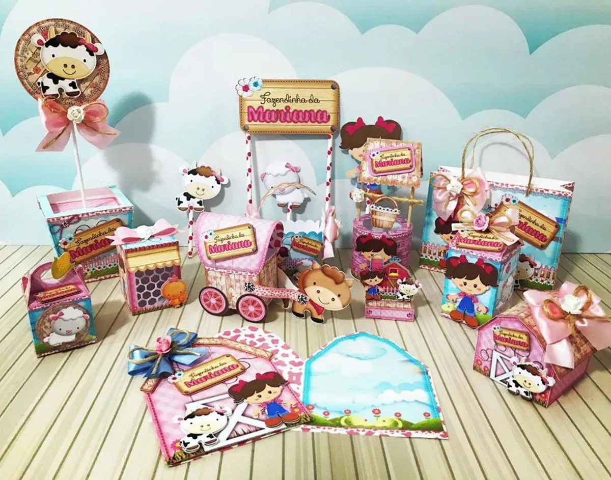 Decoração da festa da fazendinha studio, png e pdf. Topper, temas, festas e topper.