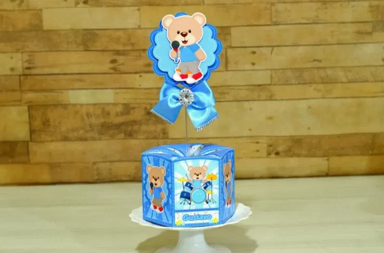 Download de arquivo de corte ursinho popstar. Topper, decoração, temas e festas.