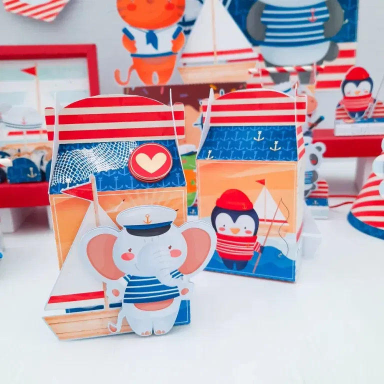Kit decoração ursinho marinheiro simples e económico. Topper, temas, festas e arquivo de corte.