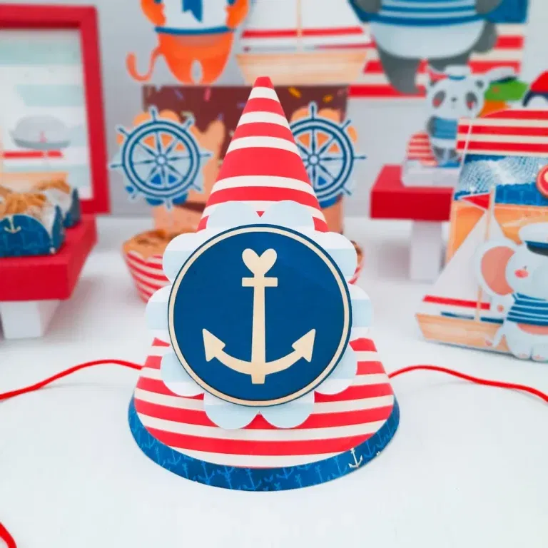 Decoração do ursinho marinheiro simples studio e pdf. Topper, decoração, temas e festas.