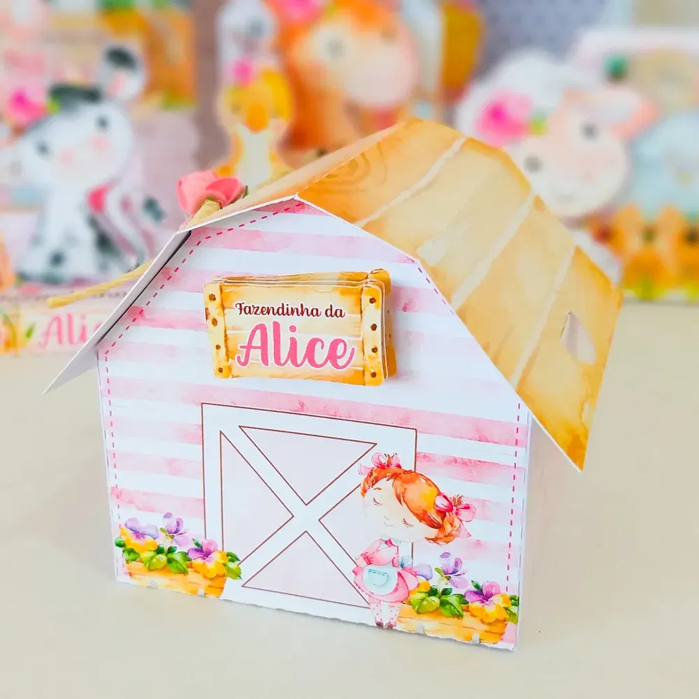 Download de arquivo de corte luxo fazendinha rosa. Topper, decoração, festas.