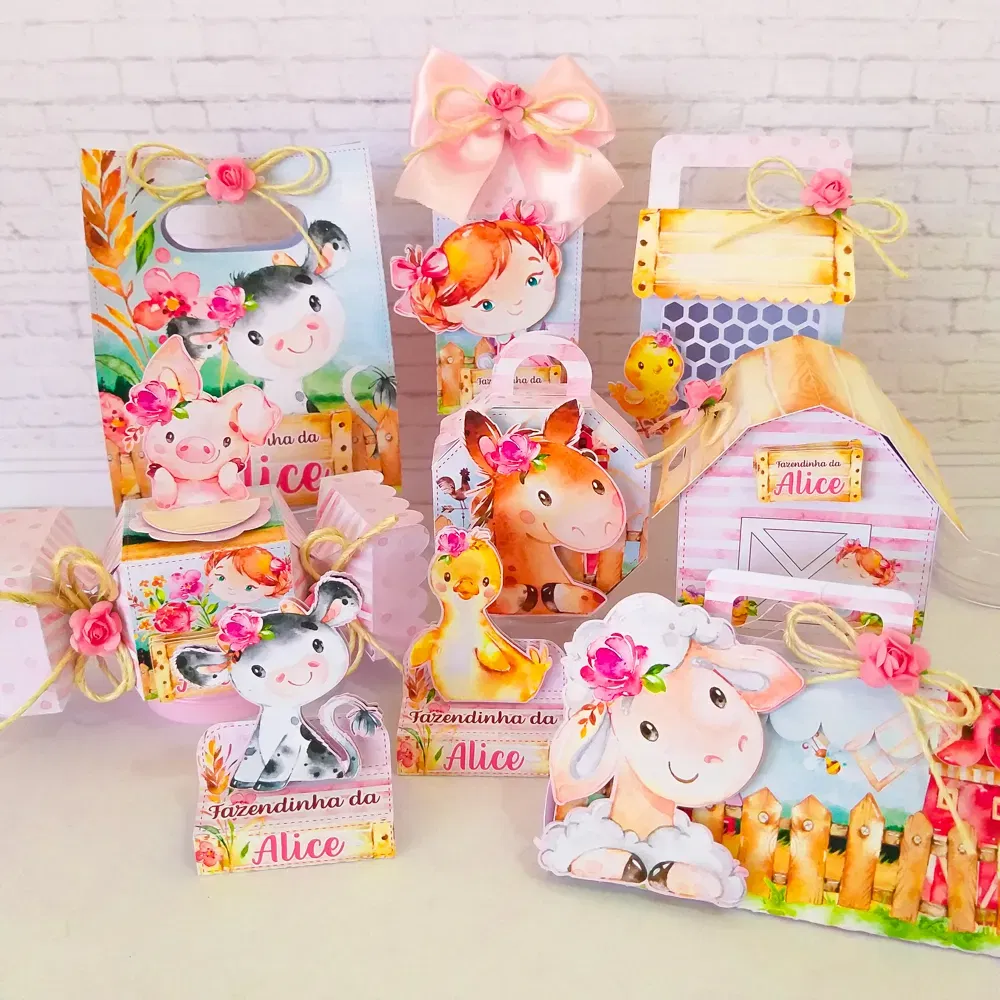 Decoração fazendinha rosa luxo studio e pdf. Topper, temas, festas e topper.