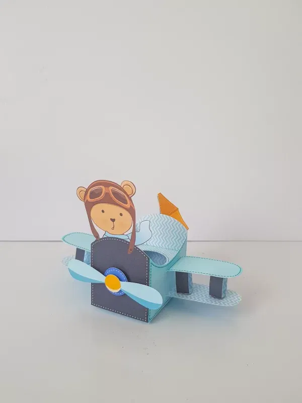 Kit profissional de decoração urso aviador. Topper, temas, festas e arquivo de corte.