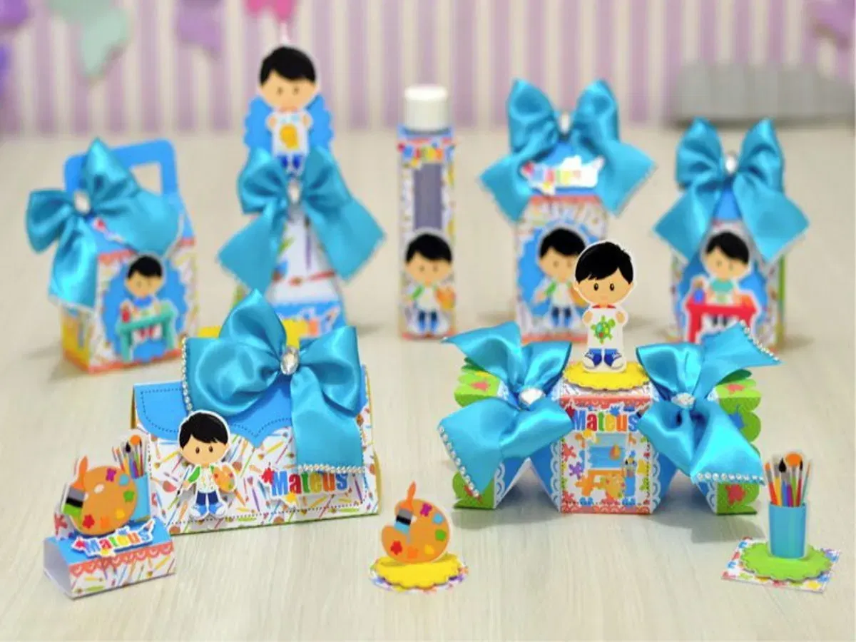 Decoração lembrancinha festa pintando o 7 studio. Topper, temas, festas e topper.