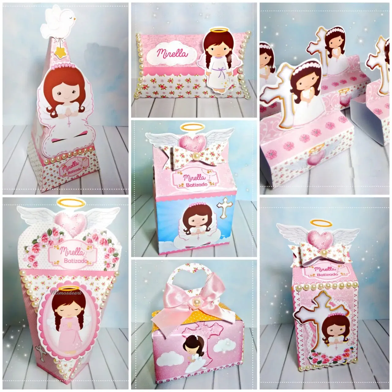 Decoração minimalista batizado menina Studio. Topper, temas, festas e arquivo de corte.