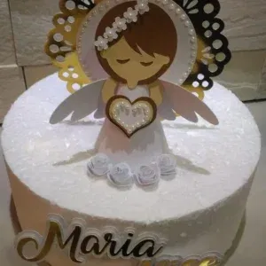 Decoração tema topo de batizado menina studio. Topper, temas, festas e arquivo de corte.