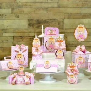 Decoração ursinha princesa simples studio e pdf. Topper, temas, festas e arquivo de corte.