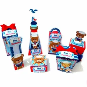 Fazendo a nossa festa ursinho marinheiro studio. Topper, decoração, temas e festas.