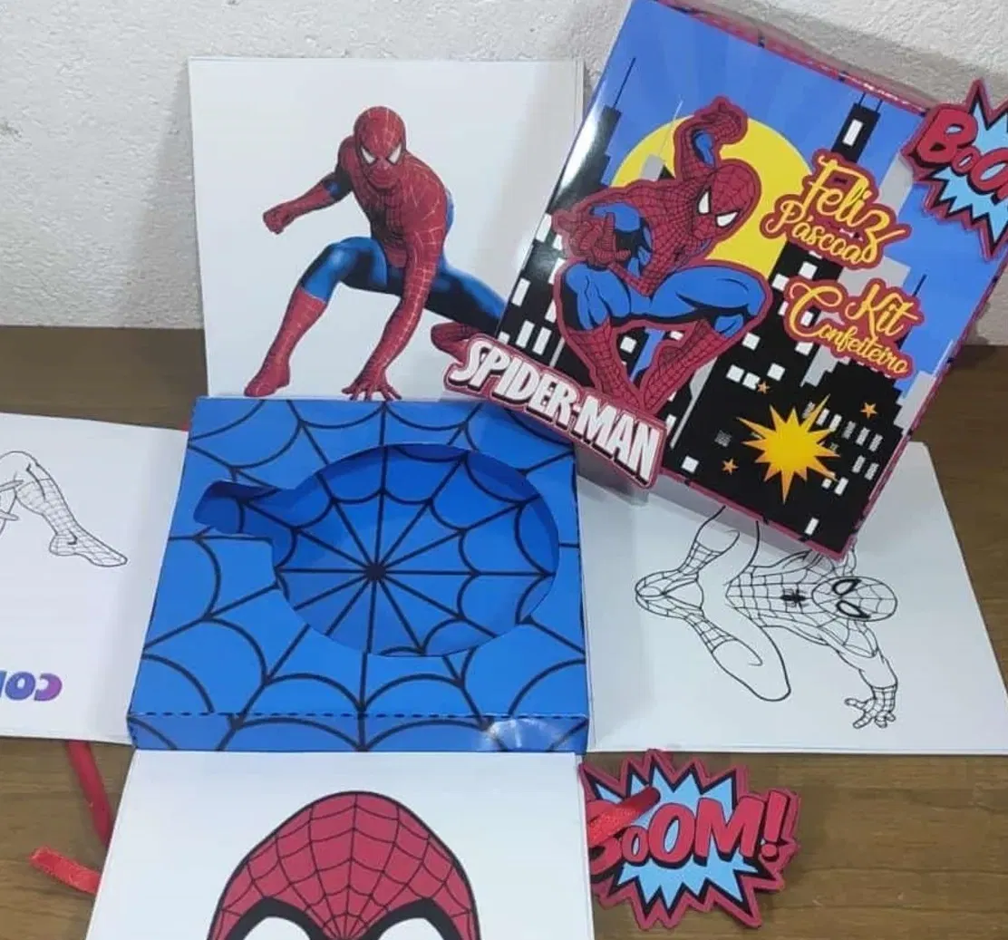 Arquivo de corte caixa explosão Homem Aranha para Studio. Decoração, topper, temas e festas.