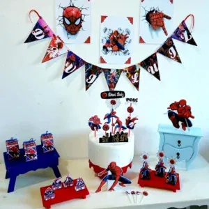 Kit profissional de decoração festa infantil Homem Aranha. Topper, temas e festas.