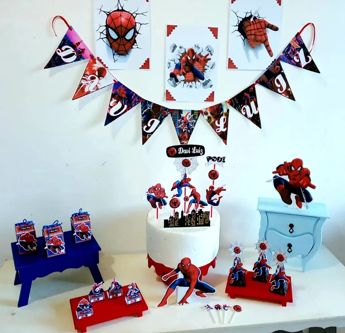 Kit profissional de decoração festa infantil Homem Aranha. Topper, temas e festas.
